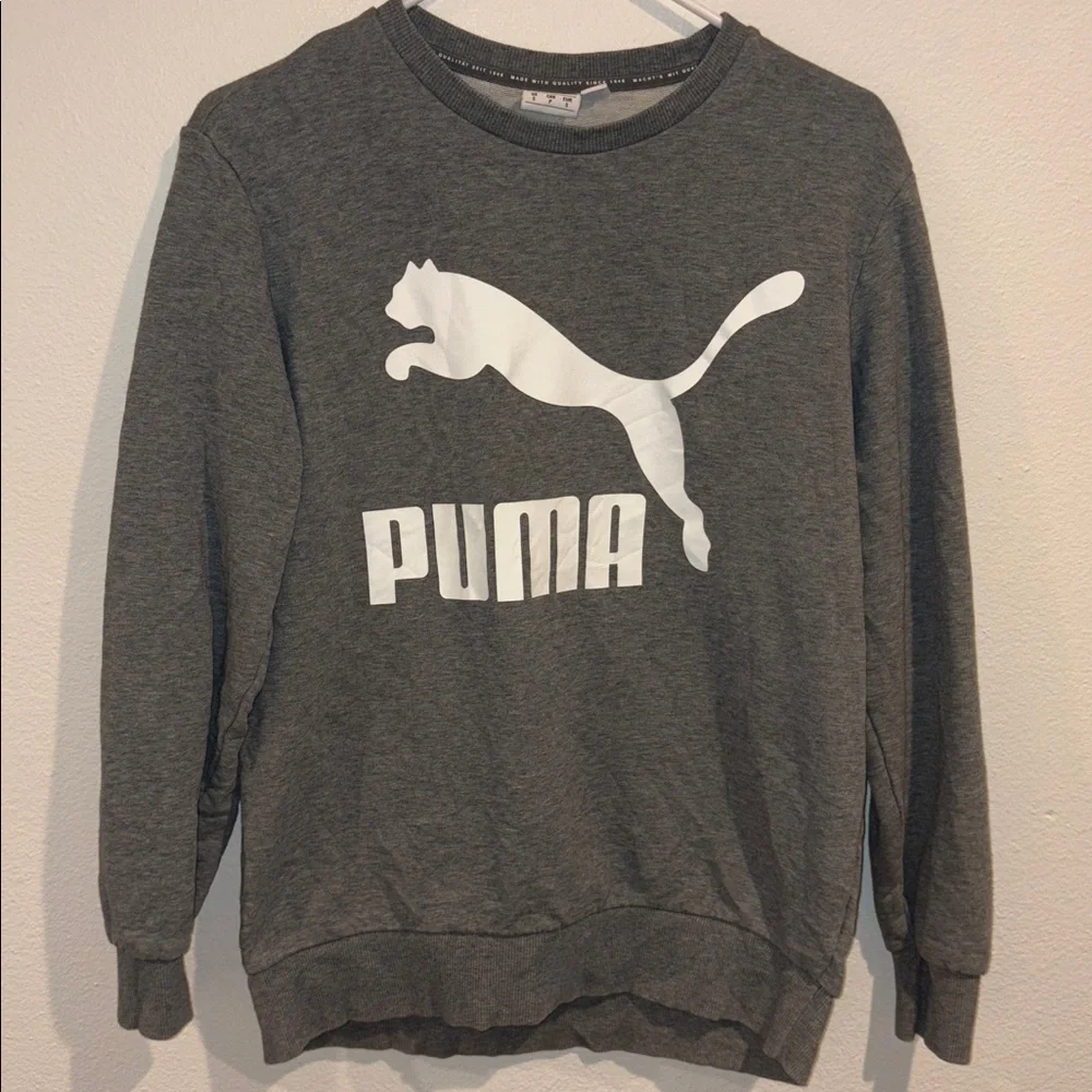 Puma Men's Crewneck Gray Sweater Small